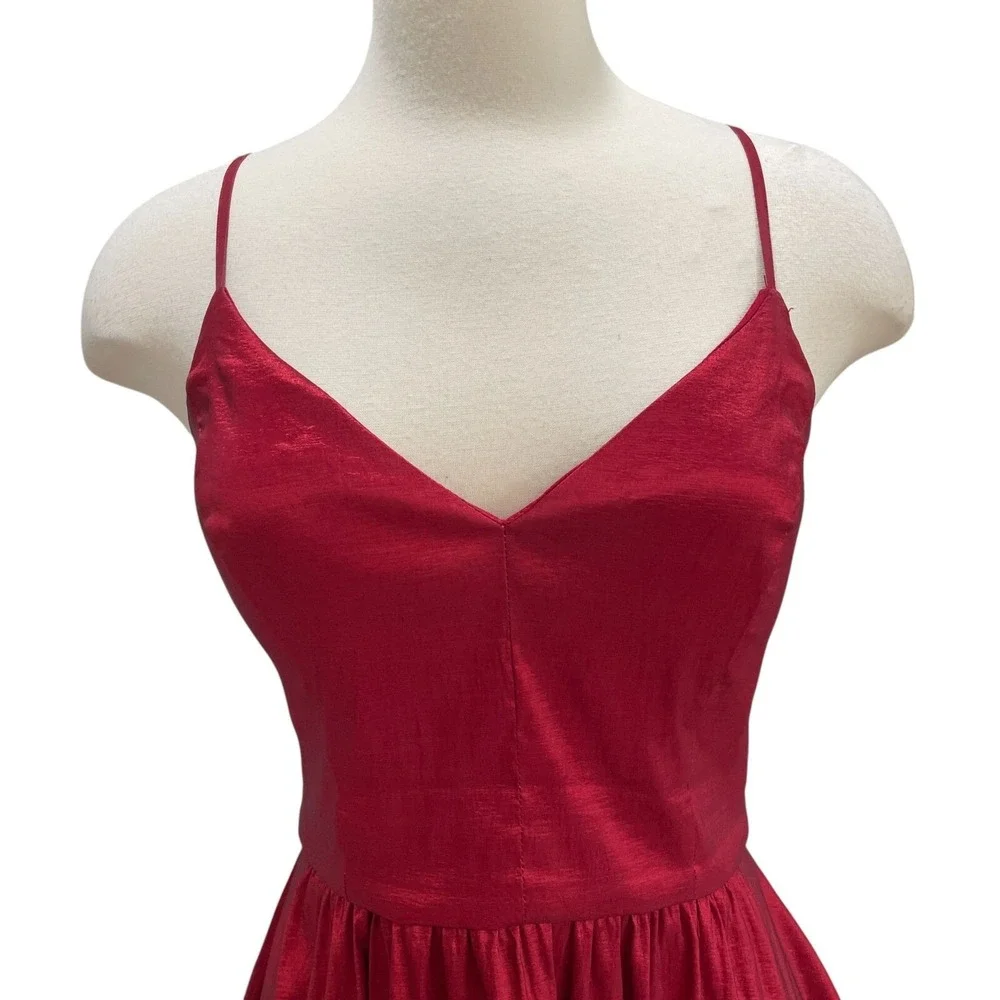 BDarlin Red High Low Formal Dress 11/12 Spaghetti Strap Prom Gown Y2K Trendy‎